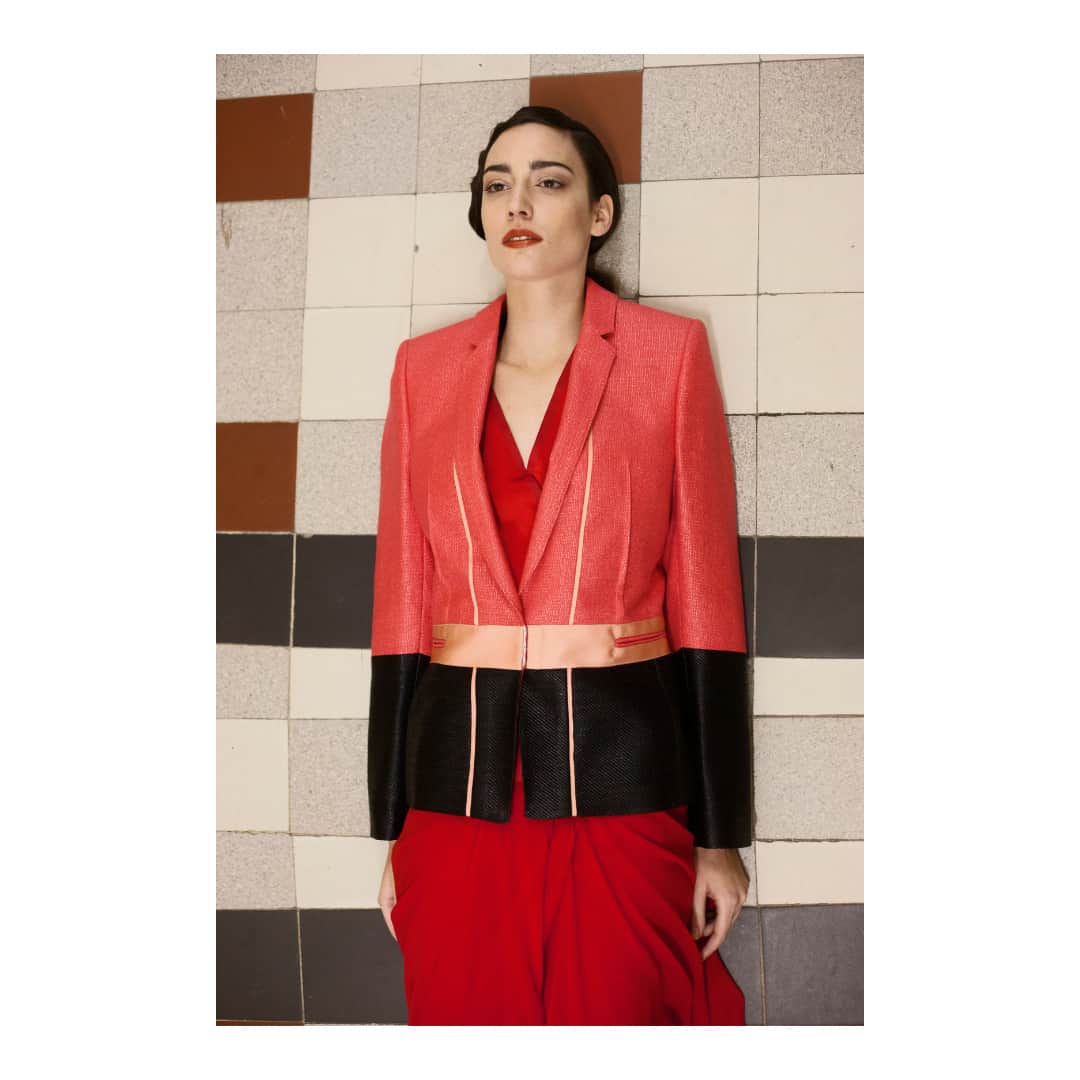 ティムヴァンスティーンバーゲンのインスタグラム：「Throwback to collection “Spring Summer 2012”, shot at Sint-Lievenscollege Antwerp, on the beautiful Amélie Lens.⁣ ⁣ Photography: Tomas Vandecasteele⁣ Styling: Benoit Bethume」