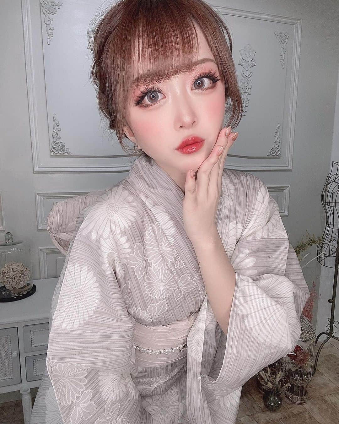 大木美里亜（みりちゃむ）さんのインスタグラム写真 - (大木美里亜（みりちゃむ）Instagram)「eggstore👘  めっちゃ久しぶりに浴衣着た🥺  そろそろ浴衣着てお祭りデートしたい😇」4月12日 19時50分 - mirichamu_0710