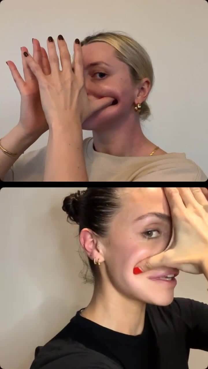 Estée Lalondeのインスタグラム：「Stress & tension release masterclass with @facegym @sophieanneperry_ 💆🏼‍♀️   I swear by DIY at home facial massage and I managed to get Sophie to show us all some basics. Trust me, just try this! You will be so shocked by the results!   Use the code Face15 for a cheeky discount! @facegym  T&Cs apply!   Come back to this video any time you need 😍」
