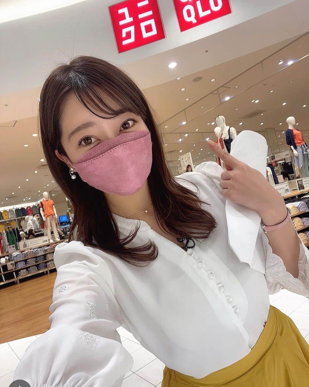 八幡美咲のインスタグラム：「4月から5up! 新コーナー「キニなるぅ」を担当します🌸  第1弾はユニクロの広島祭🍧💕 このあと5up! 17:20~放送です！  #新コーナー #キニなるぅ #初回は荒れました #ユニクロ #UNIQLO #春服 #Utme #広島祭」