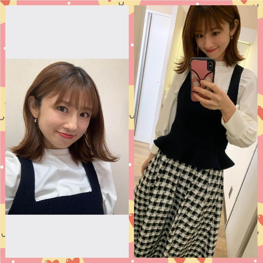 小倉優子さんのインスタグラム写真 - (小倉優子Instagram)「今日のポップＵＰ！の衣装です☺️✨ These are today's clothes.  ポップUP！衣装  トップス / @rosebud_official_ ニット / @lanvin_en_bleu_womens スカート / @brahmin_fsf  English is difficult for me. I want to be able to speak English someday. I also want to increase my knowledge.」4月14日 22時07分 - ogura_yuko_0826