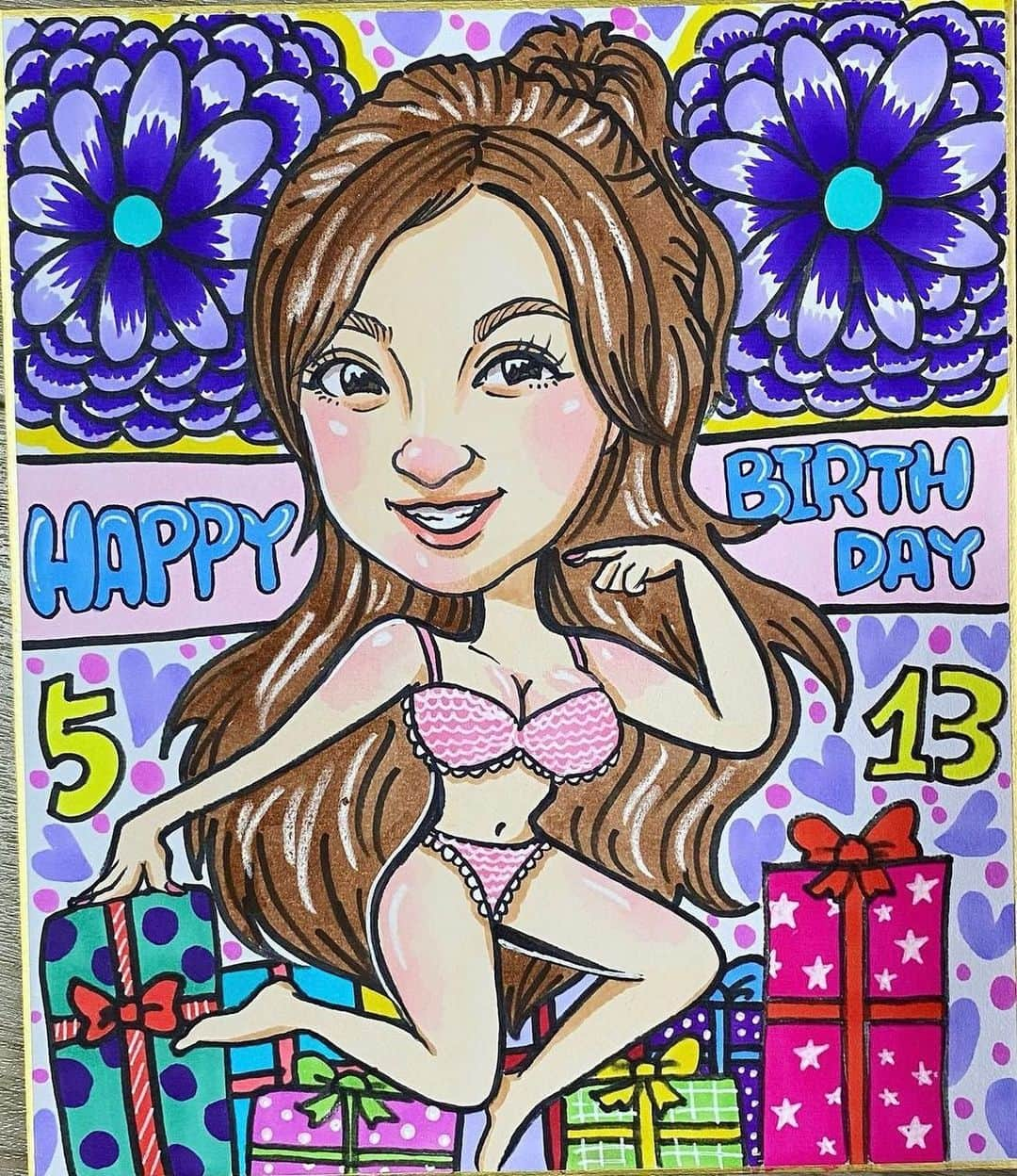 熊田曜子さんのインスタグラム写真 - (熊田曜子Instagram)「I had a caricature drawn.  @tempsheureux39  お誕生日の記念に似顔絵を描いて下さったよ😍 心のこもったプレゼントで とっても嬉しい🎁 しかも実際よりもかなりスタイル抜群😍 ありがとうございます❣️  #似顔絵　#お誕生日　#birthday #birthdaypresent #お誕生日は来月」4月15日 19時21分 - kumadayoko