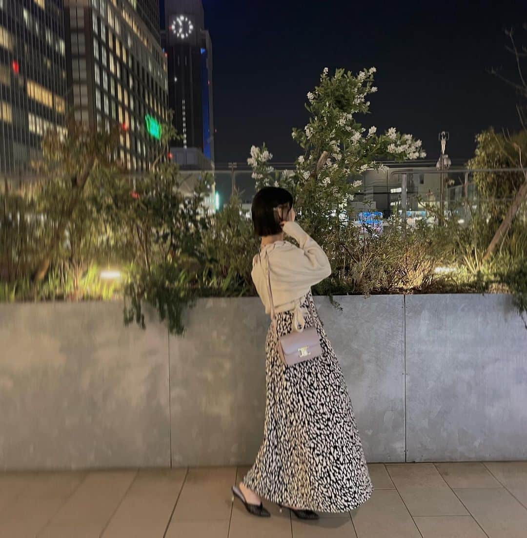 東美希さんのインスタグラム写真 - (東美希Instagram)「Spring coordinate👗✨ 春はワンピースが着たくなるね♡  . . #snidel  #diana  #celine  . . . #ss2022 #骨格ストレートコーデ  #新宿カフェ #ショートボブ #snidelsnap」4月15日 21時24分 - amisar11