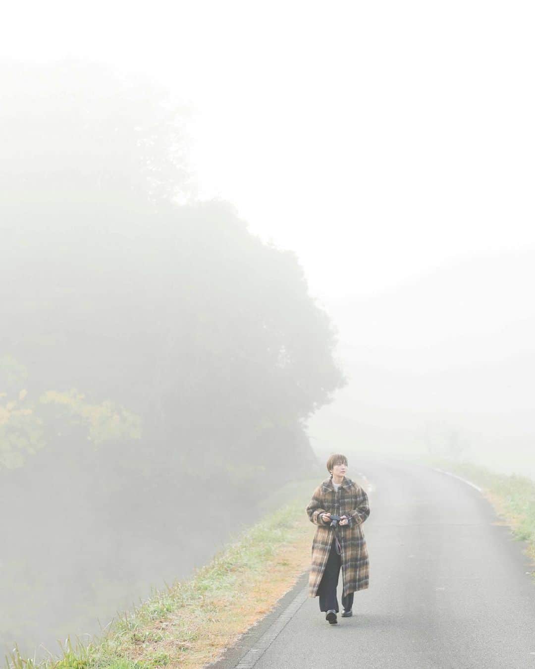 高山都さんのインスタグラム写真 - (高山都Instagram)「早朝の濃い霧が、あたりを柔らかなベールで包んだような、とてもとても美しく幻想的な風景でした。 秋から冬にかけて、盆地である丹波篠山には、「丹波霧」という濃い霧に包まれる現象が起こるそう。 この頃に、大きく育った芋の収穫も行われるため、芋霧とも呼ばれたりするのだそうです。 霧に会えたらラッキーですねと臨んだ早朝撮影は、スタッフさんの願い以上に濃い霧が出て、吐く息も霧も白くて、ひんやりしたふわふわな世界の中でできました。 しかも、これは早朝のほんのひと時の美しさ。 兵庫県丹波篠山のガイドブックの表紙と巻頭に出演しています。 京阪神エルマガジン社 「丹波篠山GUIDEBOOK」 ワタシは、丹波篠山を小旅行してきました。 風土、食、文化、豊かなこの土地ならではの魅力が手にとった方にすこしでも伝わればいいなぁー。 次の旅先の候補にも是非！ この時は11月だったけど、また夏や秋にも行ってみたいなー。 仲良しの行方ひさこ氏 @hisakonamekata は食と工芸の偉人を訪ねる旅をこの本の中でしています。 そして、素敵なご縁を繋いでくれた @une_tanba ありがとう。 編集の藤本さん @kazutakafujimoto ライターのむらたさん、素敵なページをありがとうございました！ 写真は竹田俊吾さん📸」4月16日 9時33分 - miyare38