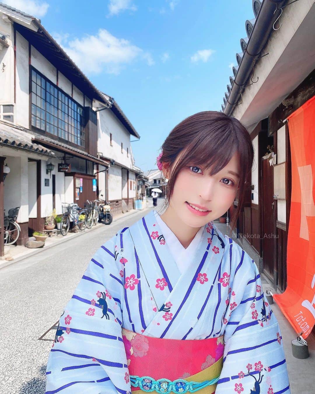 猫田あしゅのインスタグラム：「和服ではんなり🌸 . . #浴衣 #japanese #japanesegirl #yukata #summer #cosplayer #浴衣女子 #日本 #自撮り #selfie #cosplay #夏 #角色扮演 #yukata #kimono  #wafuku #和服  #浴衣ヘアアレンジ #着物  #浴衣コーデ  #浴衣アレンジ  #浴衣ヘア  #和服美人  #浴衣美人  #和服女子  #model #influencer #hair #hairmodel #haircolor #hairarrange」