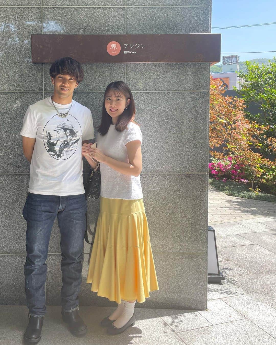 西木恵美里のインスタグラム：「夫、25歳おめでとう🎂 次の日がお休みだったので 大充実の2日間過ごせました🤍  @y.u.t.a.kmy  @hoshinoresorts.official」
