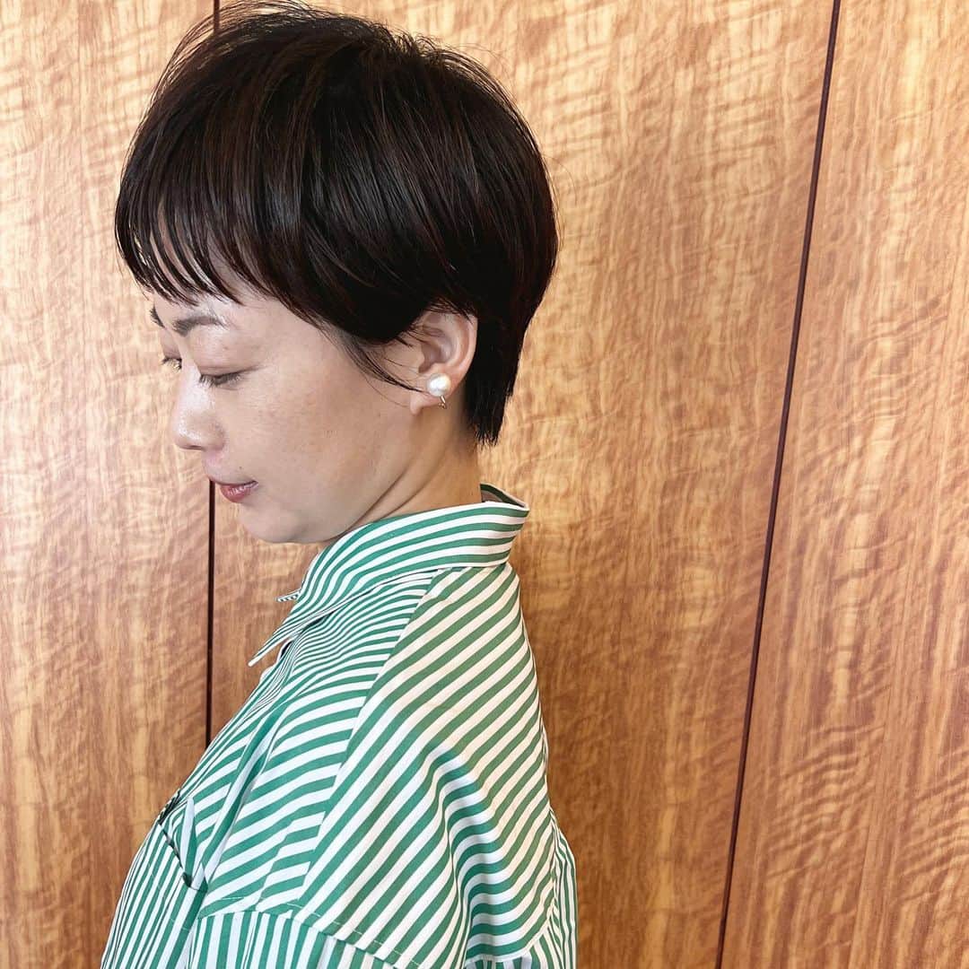 YU-U（工藤由布）のインスタグラム：「あいちゃんショートに✂︎ 過去イチ短いかなぁ〜☺️✨かわいい🤍 いつもありがとう🥰 ・・・ #uアレンジ #マッシュショート」