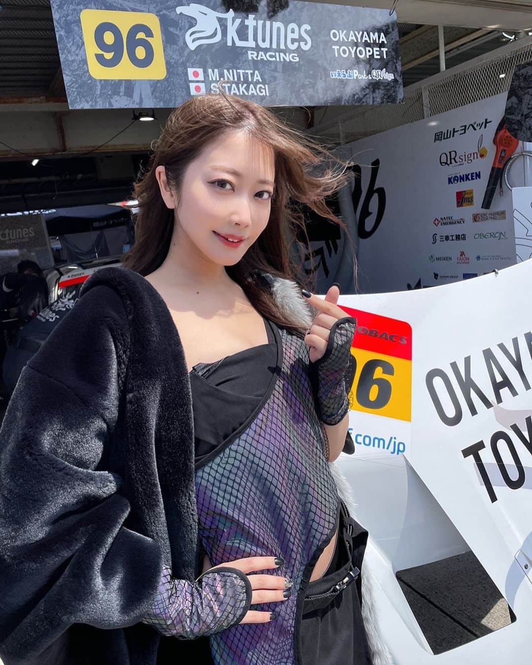 西井綾音のインスタグラム：「. .  SUPERGT 開幕戦in岡山🔥 予選お疲れ様でしたっ！ . . . 明日はフロントローからのスタート！ 新田選手&高木選手コンビに注目です👀 . . . 決勝も96号車K-tunesRacingの応援 よろしくお願いします🔥🔥 . . . . . . . . #SUPERGT #岡山国際サーキット #西井綾音 #レースクイーン #apex   #ゲーム女子 #apexlegends #コスプレ #コスプレイヤー  #supergt #valorant  #cosplay  #cosplaygirl #cosplayer  #racequeen #kawaii #kawaiigirl  #model #anime  #lfl  #l4l #角色扮演  #动漫 #코스프레」