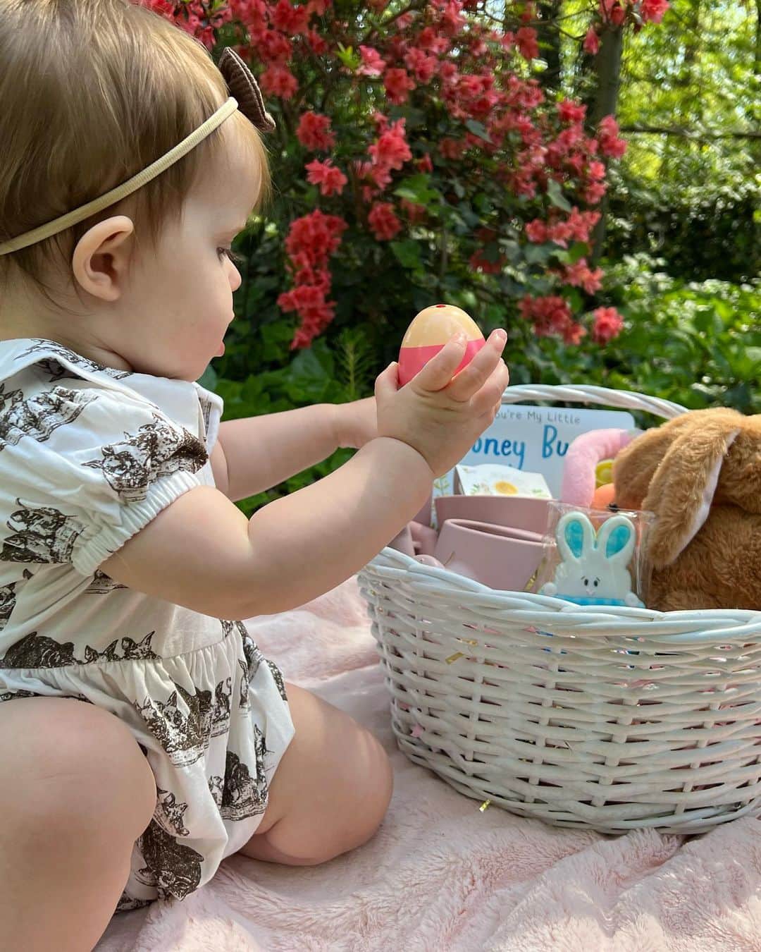 Breonne Rittingerさんのインスタグラム写真 - (Breonne RittingerInstagram)「Briars First Easter! 🐰 I think this might be her favorite holiday! She LOVED the Easter Bunny and enjoyed Easter egg hunting more than I thought she would! Love watching her experience these things for the first time! #briar #easter #bunny #11monthsold #easterbasket #easteregghunt #thebunnyhive」4月18日 2時26分 - breonnecowan