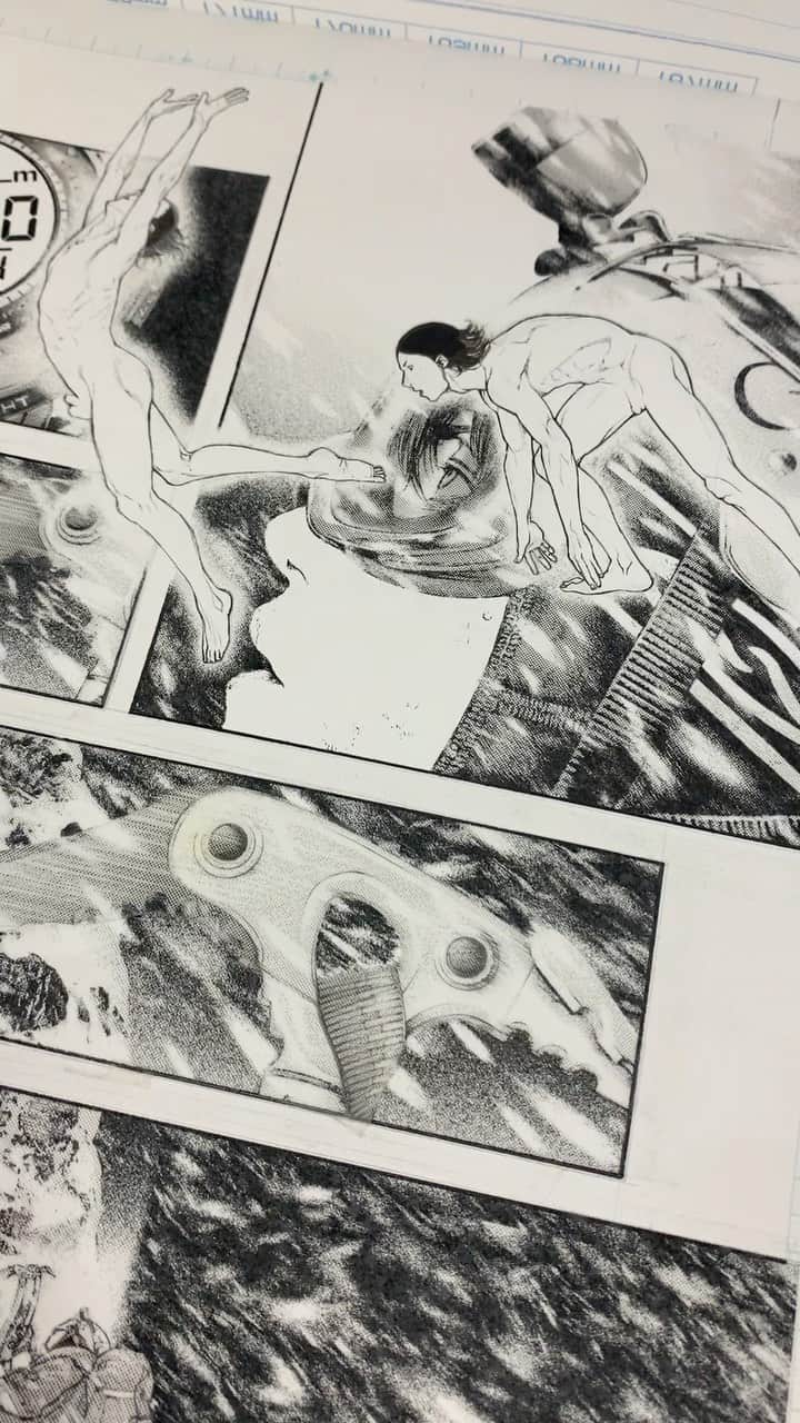 坂本眞一のインスタグラム：「『孤高の人』  懐かしい紙の原稿。  analog MANGA🖋」