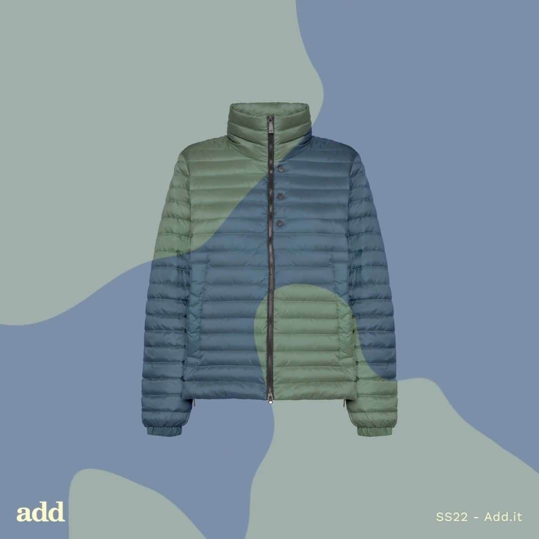 エーディーディーのインスタグラム：「The Shimmer Down Jacket is designed to get you through the transitional season.  An elevated everyday jacket that combines form and function.  Explore the full SS22 collection on add.it  #AddMilano #SpringSummer22 #Campaign #Lightness #DesignJacket」