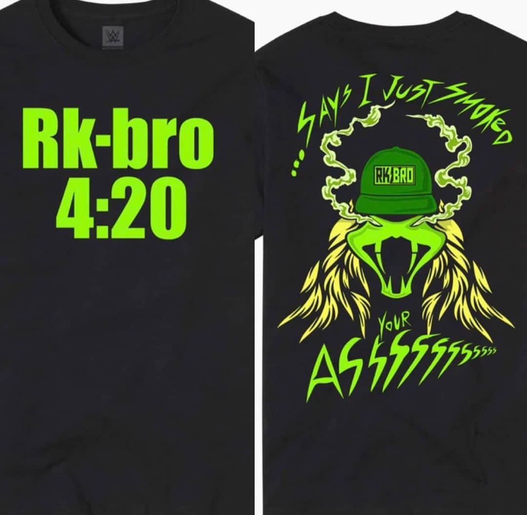 ランディ・オートンのインスタグラム：「Happy 4/20 #420day go to #wweshop and for TODAY ONLY grab yourselves a #rkbro #420day t shirt!」