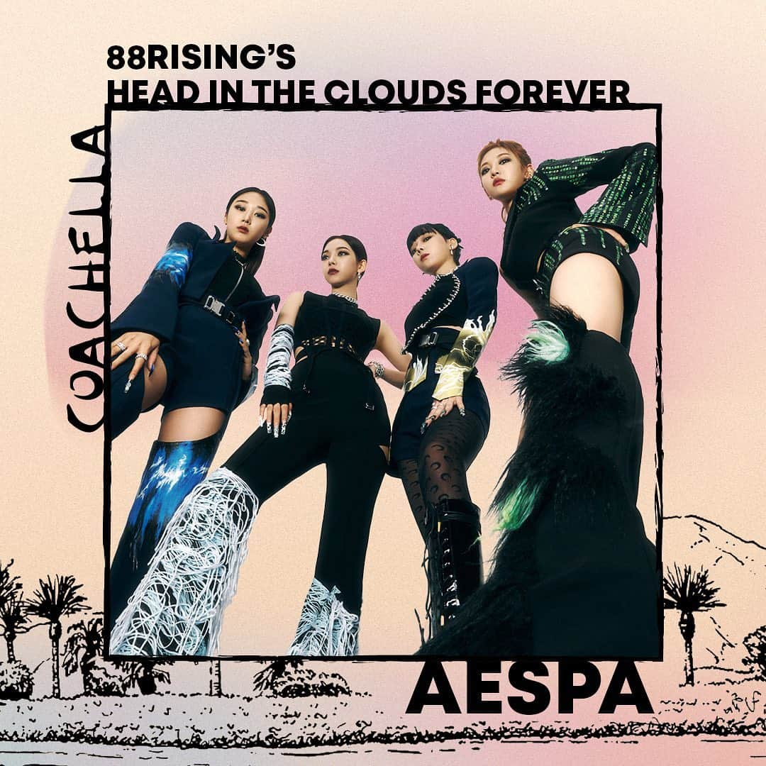 aespaさんのインスタグラム写真 - (aespaInstagram)「@aespa_official will make their Coachella debut this Saturday 4/23, joining another momentous lineup for @88rising’s ℌ𝔢𝔞𝔡 ℑ𝔫 𝔗𝔥𝔢 ℭ𝔩𝔬𝔲𝔡𝔰 𝔉𝔬𝔯𝔢𝔳𝔢𝔯.  For their livestream performance and schedule updates, head to youtube.com/coachella」4月21日 2時00分 - aespa_official