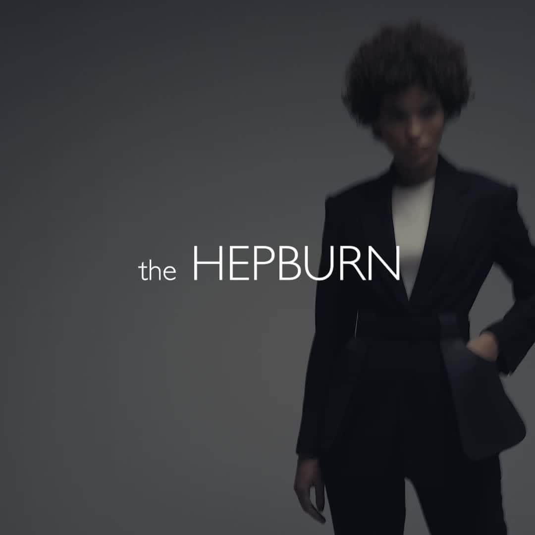 ハンツマンのインスタグラム：「Discover the Hepburn. A chic pocket belt that takes inspiration from the bellow pockets of a classic shooting coat, the shape of which has been refined and modernised in chic black leather. Attached around the waist of the jacket, these statement pockets act to positively exaggerate the silhouette and are as practical as they are stylish. Part of the Huntswoman of Tomorrow collection. Visit LinkInBio for more!  @kitty_su @ethicalera Photographs by @nicktydeman Video by @miriam.strong  #huntswomanoftomorrow #ladiesbespoke #womenstailoring #womenswear #luxuryfashion #huntsmansavilerow #ethicalera #sustainablefashion #sustainability #ethicalfashion」