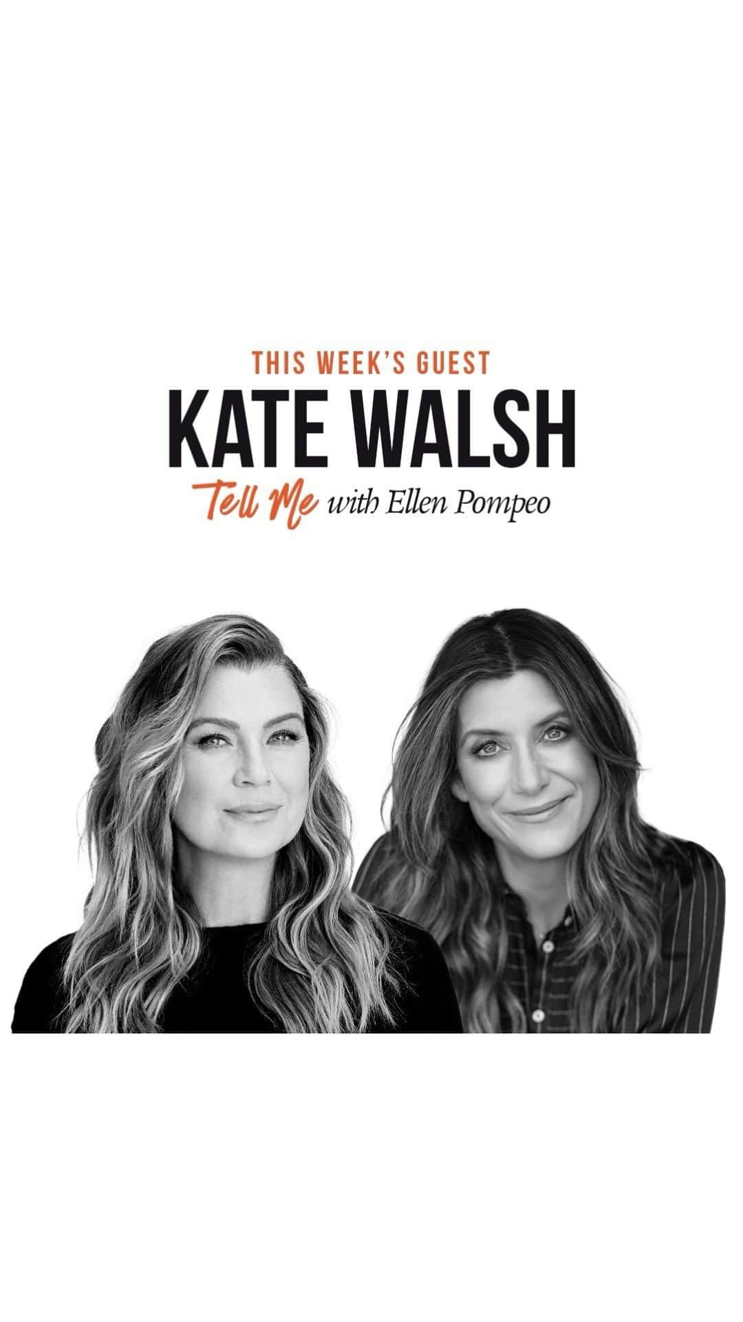 ケイト・ウォルシュのインスタグラム：「Chatting with the one & only @EllenPompeo always feels like coming home 🥰 Thank u for having me on ur #TellMe podcast! Sit back & give it a listen at the link in my bio 😘💃😎」