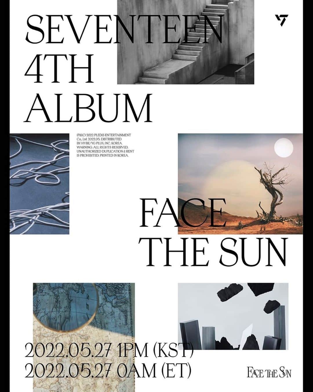 VERNONのインスタグラム：「SEVENTEEN (세븐틴) 4th Album 'Face the Sun'  2022.05.27 1PM (KST) 2022.05.27 0AM (ET)  #SEVENTEEN #세븐틴 #FacetheSun」