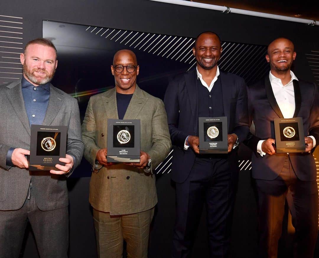 パトリック・ヴィエラのインスタグラム：「Great moment last night to celebrate our induction to the @premierleague #HallOfFame 🙏🏾 I'm very grateful for this. Nice to catch up with some old heads there 👀😂」