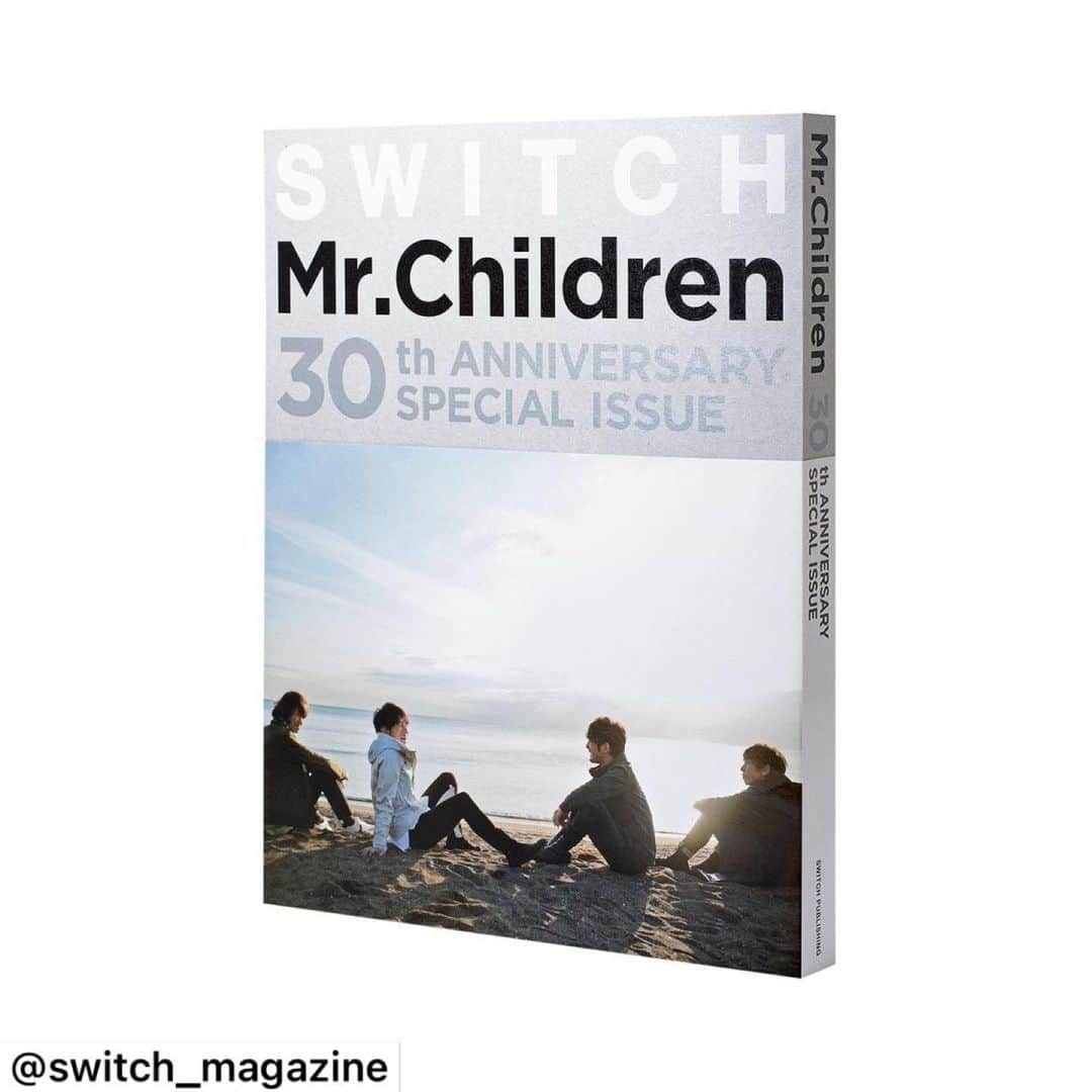 新井敏記のインスタグラム：「【Mr.Children 30th ANNIVERSARY SPECIAL ISSUE 5/11発売】表紙解禁！最新撮り下ろしフォトストーリー＆１万字ロングインタビュー。全アルバム＆シングルアートワークカタログ。さらにSWITCH全特集アーカイブを収録した渾身の480ページです。ご期待ください▷ https://www.switch-store.net/SHOP/SS0029.html  写真 : 大橋仁  #桜井和寿 #田原健一 #中川敬輔 #鈴木英哉 #MrChildren @mc_official_jp #ミスターチルドレン #ミスチル #switch_magazine」