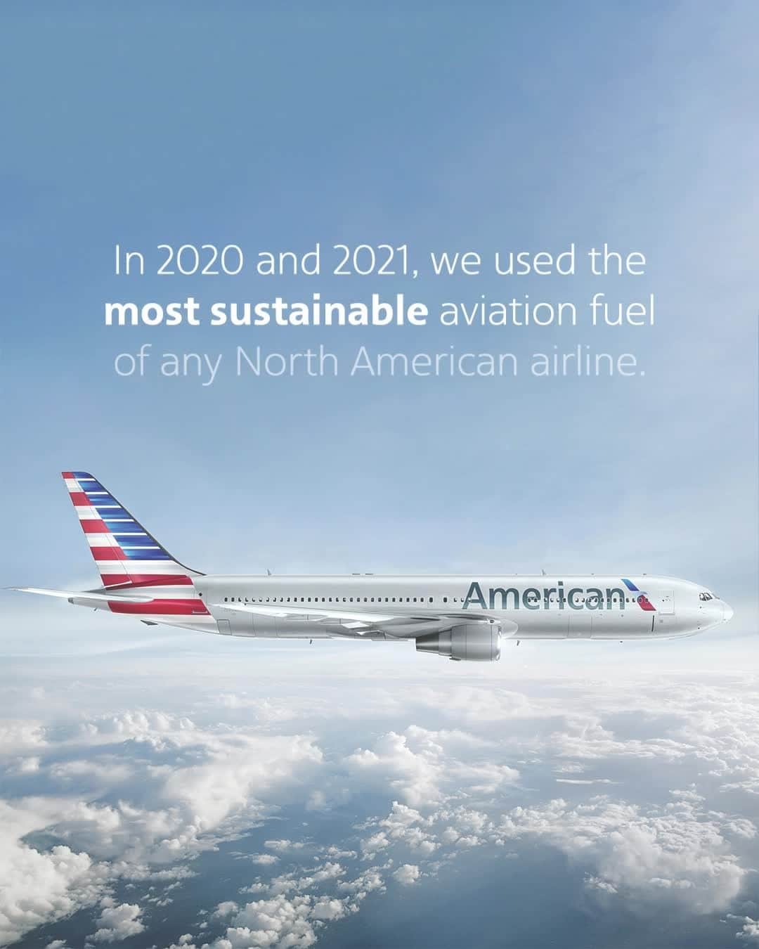 アメリカン航空のインスタグラム：「We believe that a world worth traveling is a world worth protecting. We’re committed to building a more sustainable airline to help protect the planet and reach destination net-zero. Want to help? Use the link in our bio to donate miles to @cooleffect_, a non-profit organization that supports high-quality, verified carbon offset projects that help reduce your carbon footprint. #EarthDay」