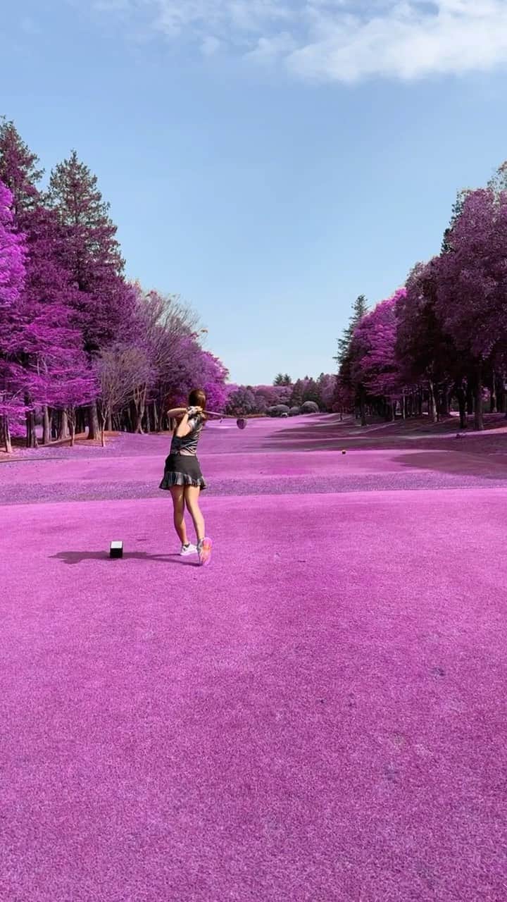 菊池なつきのインスタグラム：「紫色ゴルフ場🔮💜  #ゴルフ女子 #女子ゴルフ #ゴルフスイング #インスタゴルフ #ゴルフ大好き #followme #instalove #アプローチ　 #ゴルフ #ゴルフ初心者 #golf #JAPAN #初心者 #golfstagram #golfswing  #ゴルフレッスン  #ゴルフウェア  #ゴルフ上手くなりたい  #ゴルフ好きと繋がりたい  #100切り #90切り #골프」