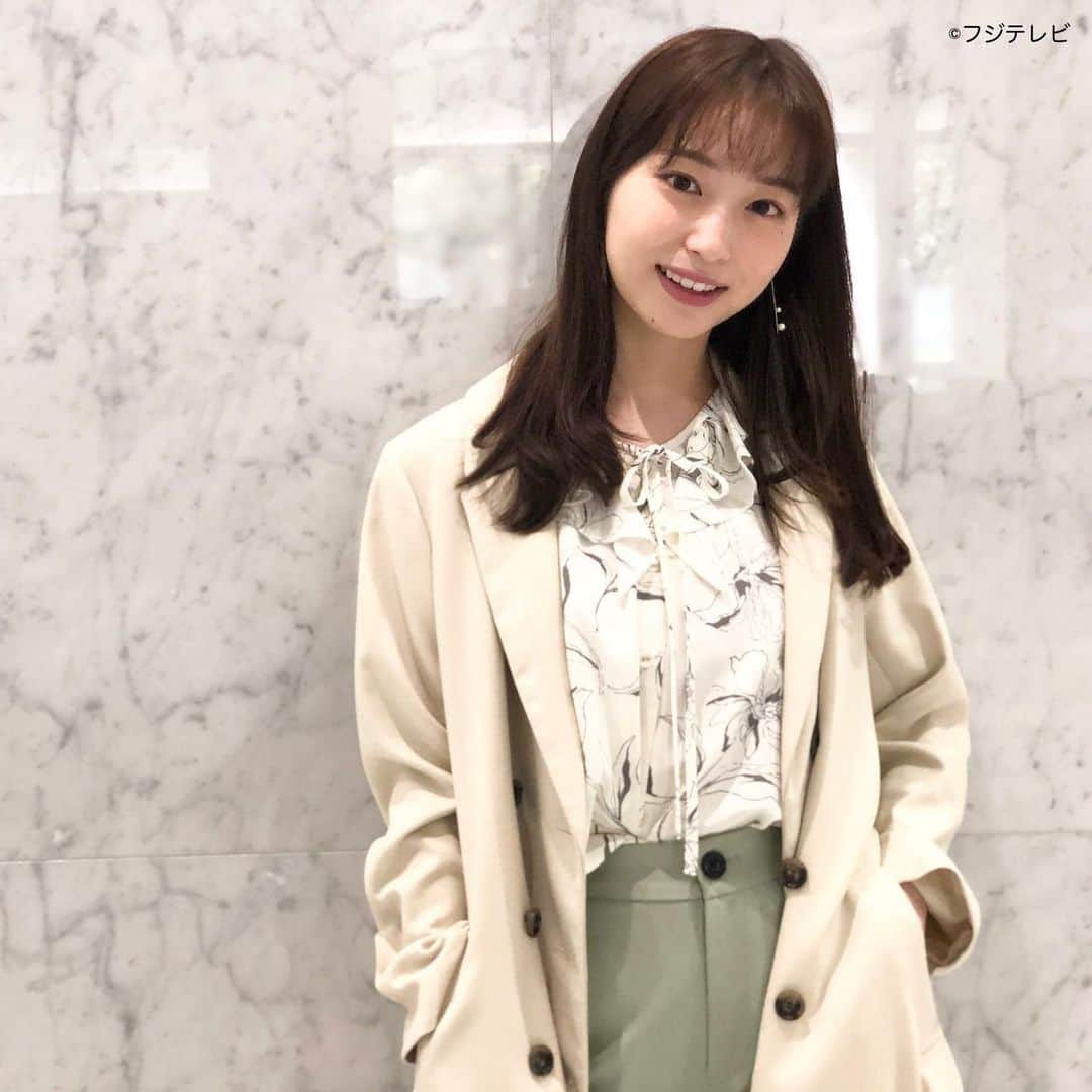 フジテレビ「めざましテレビ」さんのインスタグラム写真 - (フジテレビ「めざましテレビ」Instagram)「ファッション雑誌CanCamとコラボした お天気コーナー「きょう何着て行く？」 林佑香さんの毎日のコーデを紹介♪  4月25日（月） ★コーデ★ ・コート　　@apuweiser_official 　３万７４００円 ・ブラウス[スカート付き]　@31sonsdemode 　１万５４００円 ・パンツ[ジレ付き]　　@vis_a_vis_jp 　５９４０円 ・靴　　@dianashoespress 　　　１万７６００円  ・イヤリング　　@mimi33_official 　３６３０円   ☆ポイント☆ コートからチラリとのぞくだけでも華やかさたっぷりな花柄ブラウスを主役に✨ 存在感のある波立つようなフリルも相まって オンラインでもオフラインでも 着映えを叶えてくれます👩‍💻 通勤ではミントパンツで爽やかにまとめて きれいめ上品に❣️  #めざましテレビ #きょう何着て行く？ #林佑香 #今日のコーデ #コーデ #CanCam #今日のファッション#ootd #きょう何着て行く？は月〜金朝6時22分ごろ放送  #きれいめコーデ #きれいめカジュアル #大人コーデ #春コーデ #オフィスカジュアル #上品コーデ #アナウンサー衣装」4月25日 16時54分 - mezamashi.tv