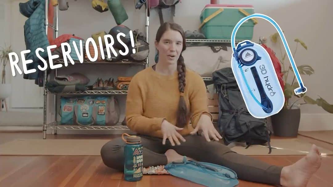 REIのインスタグラム：「In this episode of Miranda in the Wild, Miranda weighs in on an important question: When in the backcountry, is it best to bring a water bottle or a bladder?   After years of switching between the two, she has a few thoughts on which hydration system is best. Link in bio.」
