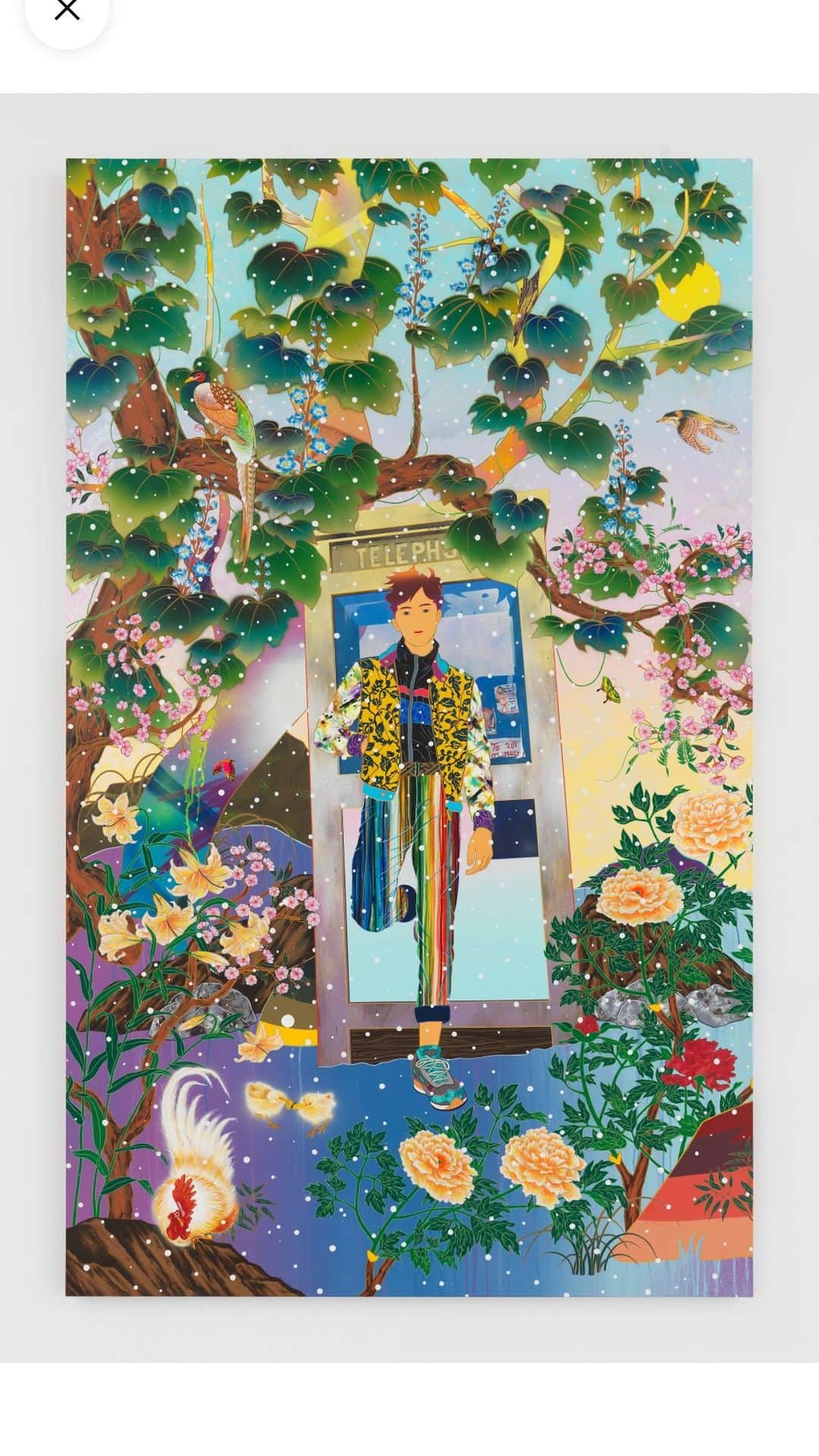 松山智一のインスタグラム：「For the good cause #repost @artsy  Artsy is honored to present “Tomokazu Matsuyama for the Asian American Arts Alliance,” an auction of a single painting from the artist’s most recent body of work. Titled Another Believer, the painting reflects the artist’s continued exploration of diverse cultures and art movements, resulting in a dreamlike composition that borrows from Pop art as much as traditional Japanese art from the Edo and Meiji eras. Majestic and spellbinding, Another Believer marks the most important work by the artist to ever come up for auction.⁠ •⁠ As one of the most dynamic and lauded artists working today, Matsuyama’s participation in Artsy’s auction is particularly noteworthy. Honoring AAPI Heritage Month, the auction presents a rare opportunity to collect an exceptional work of art while supporting the important work of the Asian American Arts Alliance (A4). Since 1983, the organization has been promoting and celebrating the representation and accomplishments of Asian American artists and cultural organizations. ⁠ •⁠ Bidding is open exclusively on Artsy and will close on Thursday, May 26th at 11 a.m. EDT through the link in our bio.」