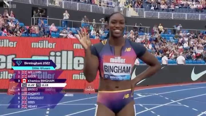 カミカ・ビンガムのインスタグラム：「The goal for this meet was to execute my race, have fun and remind myself that I do belong in a race with great competitors! It’s been so long y’all have no idea 🥹😭❤️ I’m enjoying the journey this time, wherever it takes me! - Exodus23:20」