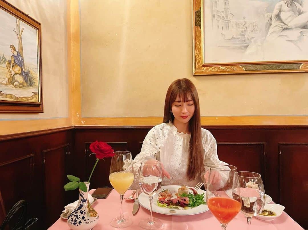 堀尾実咲のインスタグラム：「幸せランチ👶💐  #ristorantesabatini #sabatini #aoyamalunch  #サバティーニ青山  #青山ランチ #イタリアン」