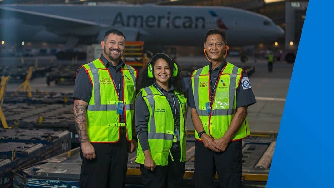 アメリカン航空のインスタグラム：「You can’t spell TEAM without A-M-T! We’re grateful for the incredible work our highly skilled Aviation Maintenance Technicians do to keep our operation running safely and smoothly for our customers and team members every day. On behalf of the entire #AATeam, thank you AMTs! #AMTDay」