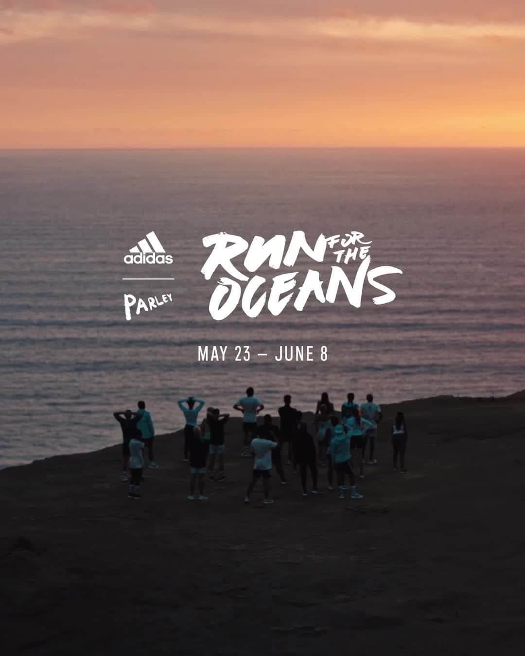 adidas Runningのインスタグラム：「Let’s not run away from the plastic problem. Let’s run towards it.   Run For The Oceans until June 8th and every ten minutes run, will clean up the equivalent weight of one plastic bottle from our beaches and islands.   Sign up to the adidas running app and join the global movement.   #RunForTheOceans #adidasParley #ImpossibleIsNothing​」