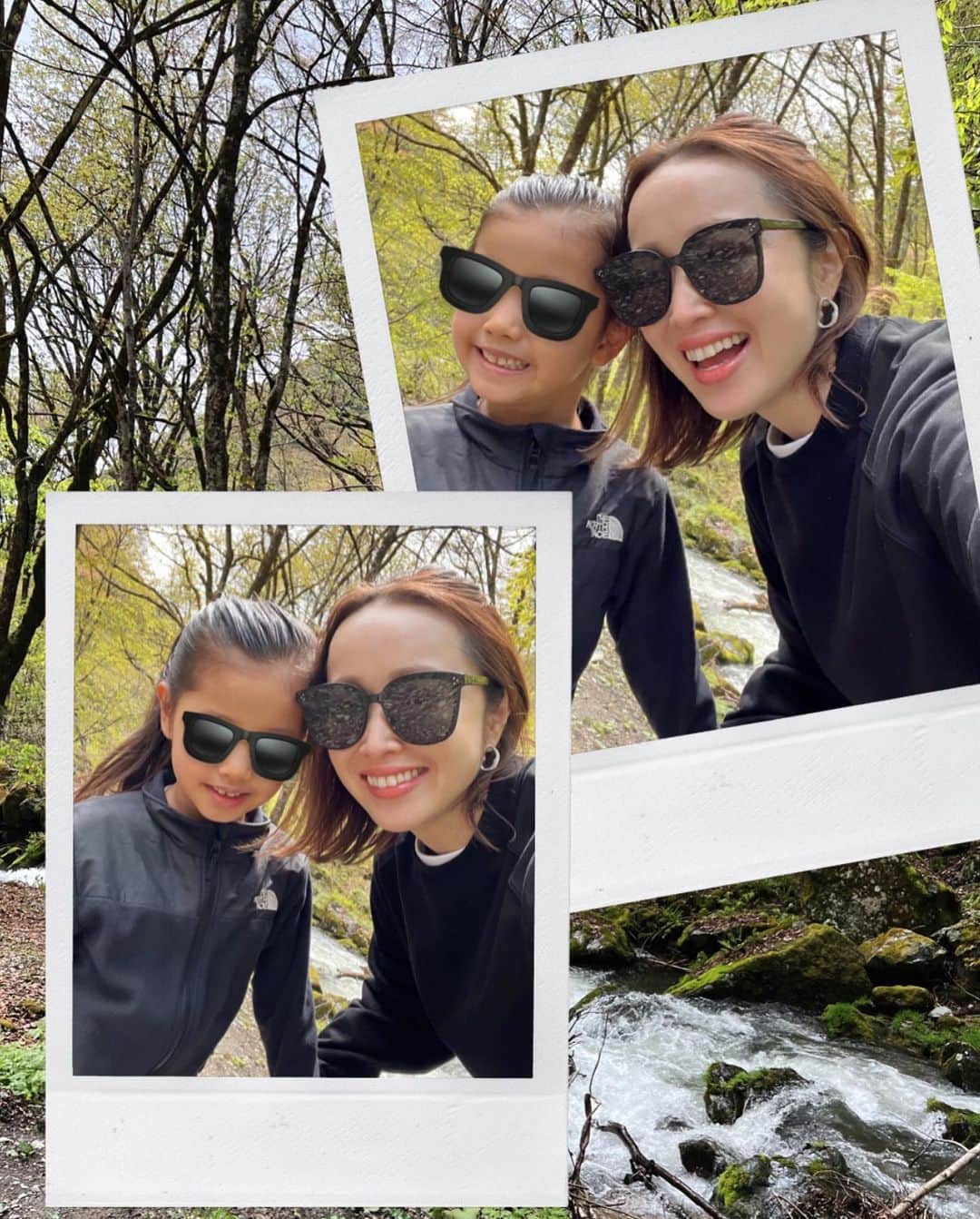 のインスタグラム：「自然の山の中のお散歩⛰🌿  気持ちのいい空気に川の水を感じたり、ダイナミックな木々に囲まれいつもと違うお散歩✨✨  #momanddaughter #自然 #会津 #weekendinnature #aizu」