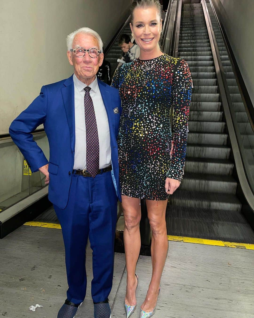 レベッカ・ローミンのインスタグラム：「From the subway to the #StrangeNewWorlds premiere. My father-in-law and me.」