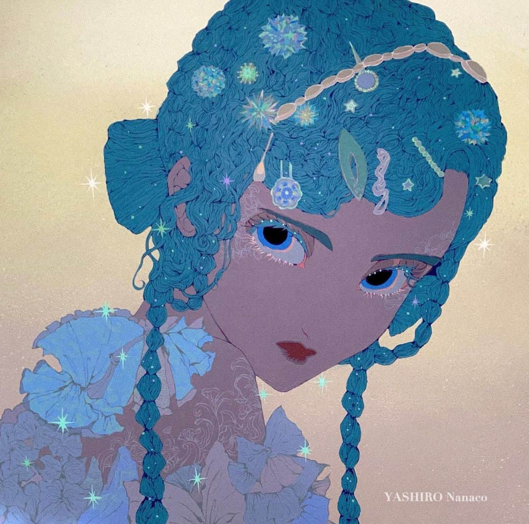 八館ななこのインスタグラム：「gouache on canvas S10号キャンバス、アクリルガッシュ」
