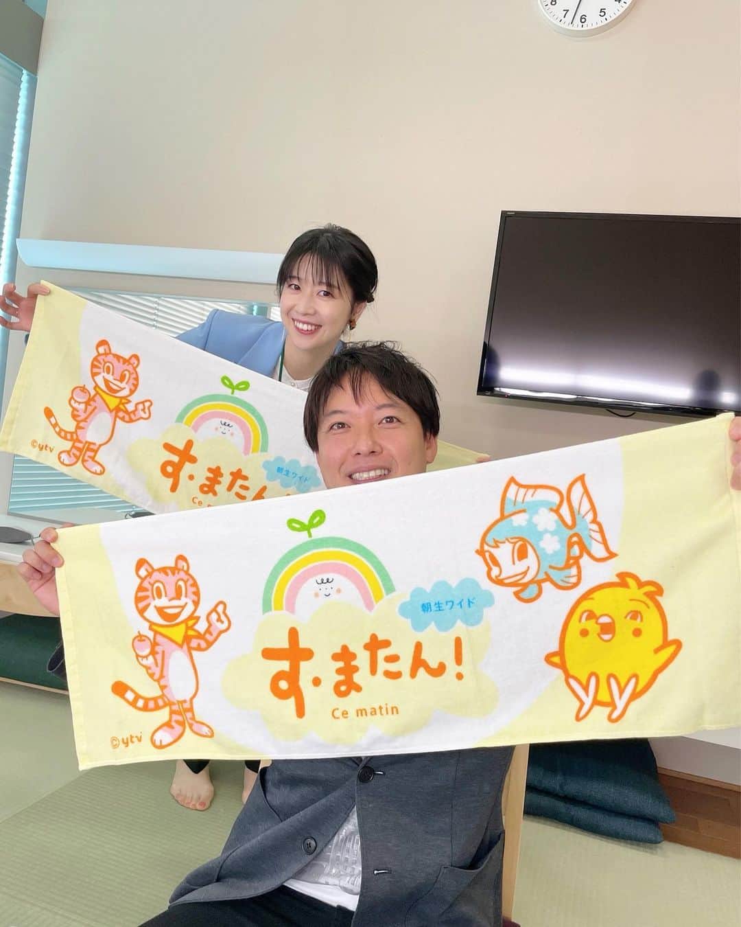 虎谷温子のインスタグラム：「本日のインスタライブ、ありがとうございました✨お陰様で、ピヨたつのキャラクターが大分固まってきました。笑 明日は　@kana_sato_ytv  と　@sumatanentame のアカウントで８時からインスタライブを、します！ お時間のある方は是非✨ #すまたん」