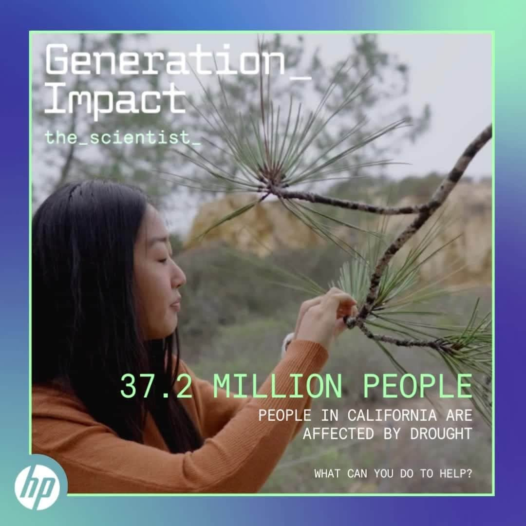 HP（ヒューレット・パッカード）のインスタグラム：「37M people are in the midst of a drought in California, one of the worst in its history. Watch Gen Z researcher Emily Tianshi in Generation Impact: The Scientist to see how her unique invention has the potential to produce water in times of scarcity 💧 [link to film in bio] #GenerationImpact #TheGaragebyHP #HPsTheScientist #ClearWaterInnovation #WomeninStem #ClimateChange #TorreyPine」