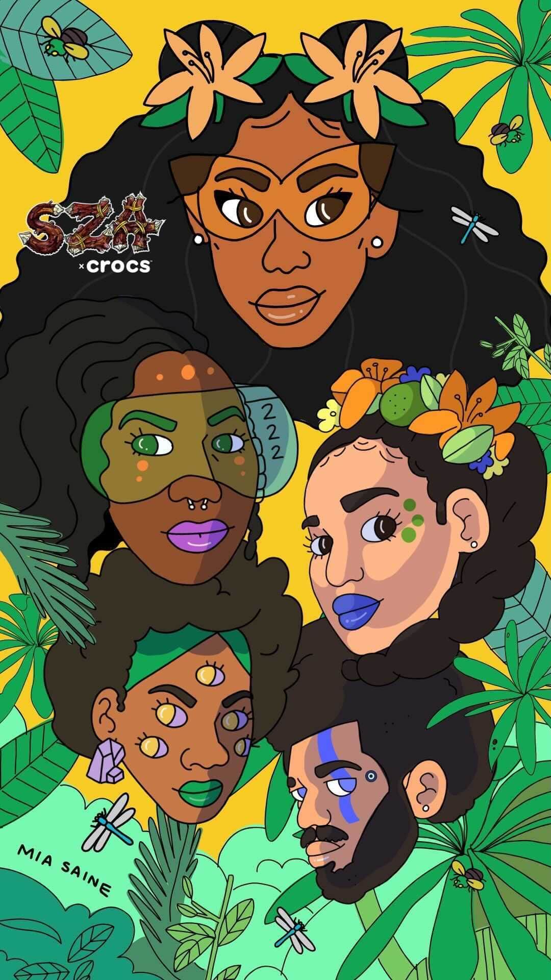 のインスタグラム：「Mia Saine (They/Them) is an incredible illustrator and artist from Memphis, Tennessee.​  They create distinctive digital art that brings together bold colors and messages of empowerment in a unique and inspiring way. ​  In honor of #MentalHealthAwarenessMonth, Crocs has made a donation Mia’s charity of choice, My Sistah's House Memphis. ​  #SZAXCrocs #ComeAsYouAre​」