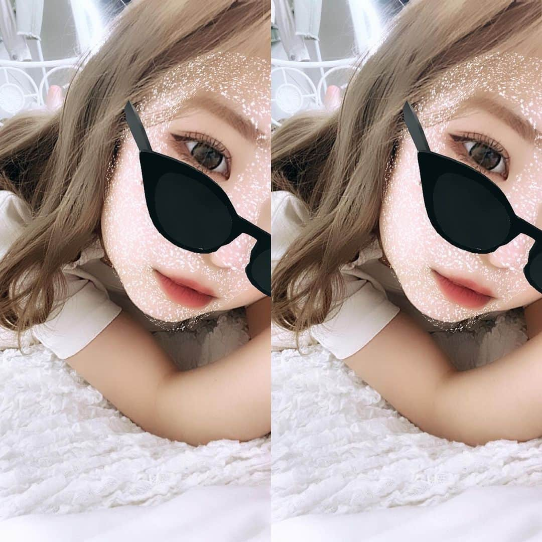 りょーかさんのインスタグラム写真 - (りょーかInstagram)「・ ・ サングラスエフェクト使ってみた🕶🖤 ずっと使いたかった😎 かわいいこれ。 ・」5月4日 19時04分 - ryoka_0720