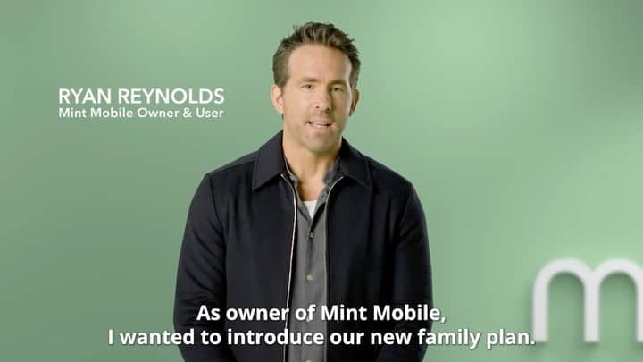 ライアン・レイノルズのインスタグラム：「Introducing the @mintmobile Family Plan. It’s like sharing a Netflix account, only legal. @robynlively」