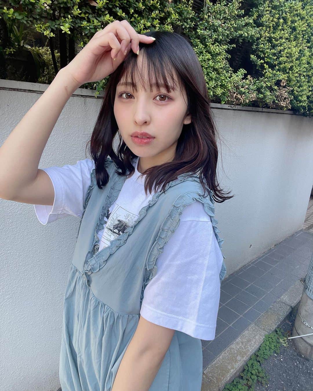 沖口優奈のインスタグラム：「最近あったかいけど風強いねぇ」