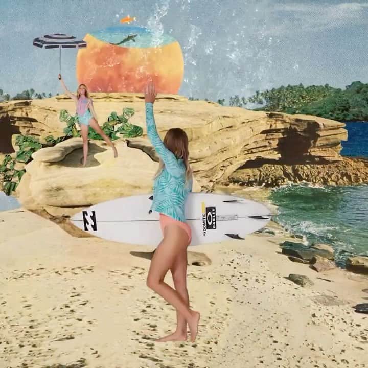 BILLABONG WOMENSのインスタグラム：「We teamed up with artist @giorgiaascolani to bring @macyjanecallaghan’s Secret Beach to life.」