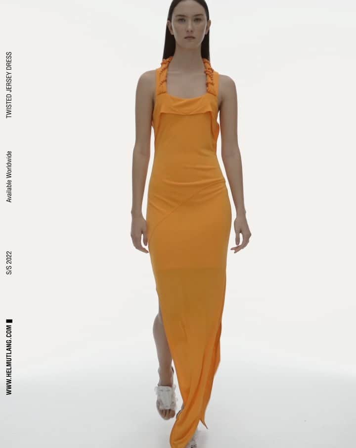 ヘルムート ラングのインスタグラム：「The Twisted Jersey Dress Available now at WWW.HELMUTLANG.COM」