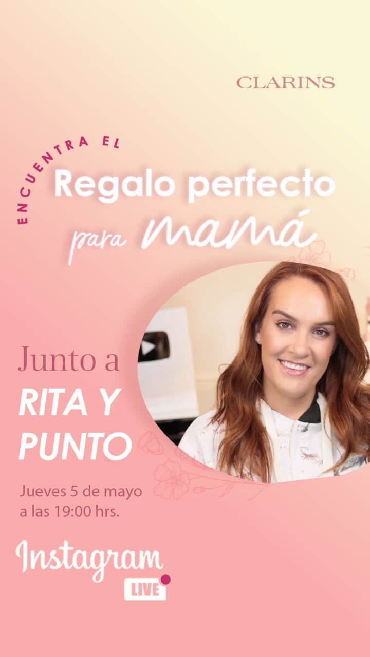 Clarins Méxicoのインスタグラム：「En este Live @ritaypunto te ayuda a encontrar el regalo perfecto para mamá. Códigos: RITA22 y MOM22」