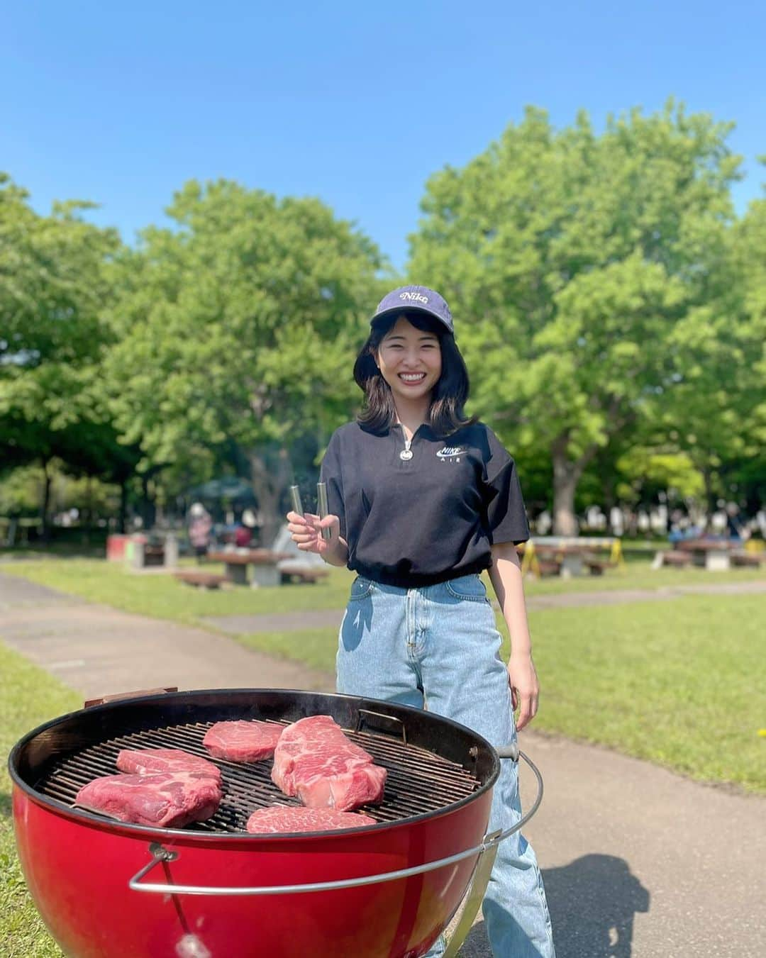 角田奈緒子さんのインスタグラム写真 - (角田奈緒子Instagram)「🍖 BBQ 美味しかった🍖 暑かった🫠  昨日きょうと暑くなりましたが、 明日は、すっきりしない空であまり気温が上がりません。 気温差で体調をくずさないよう気をつけましょう👍  #bbq」5月6日 20時10分 - naokoon1122