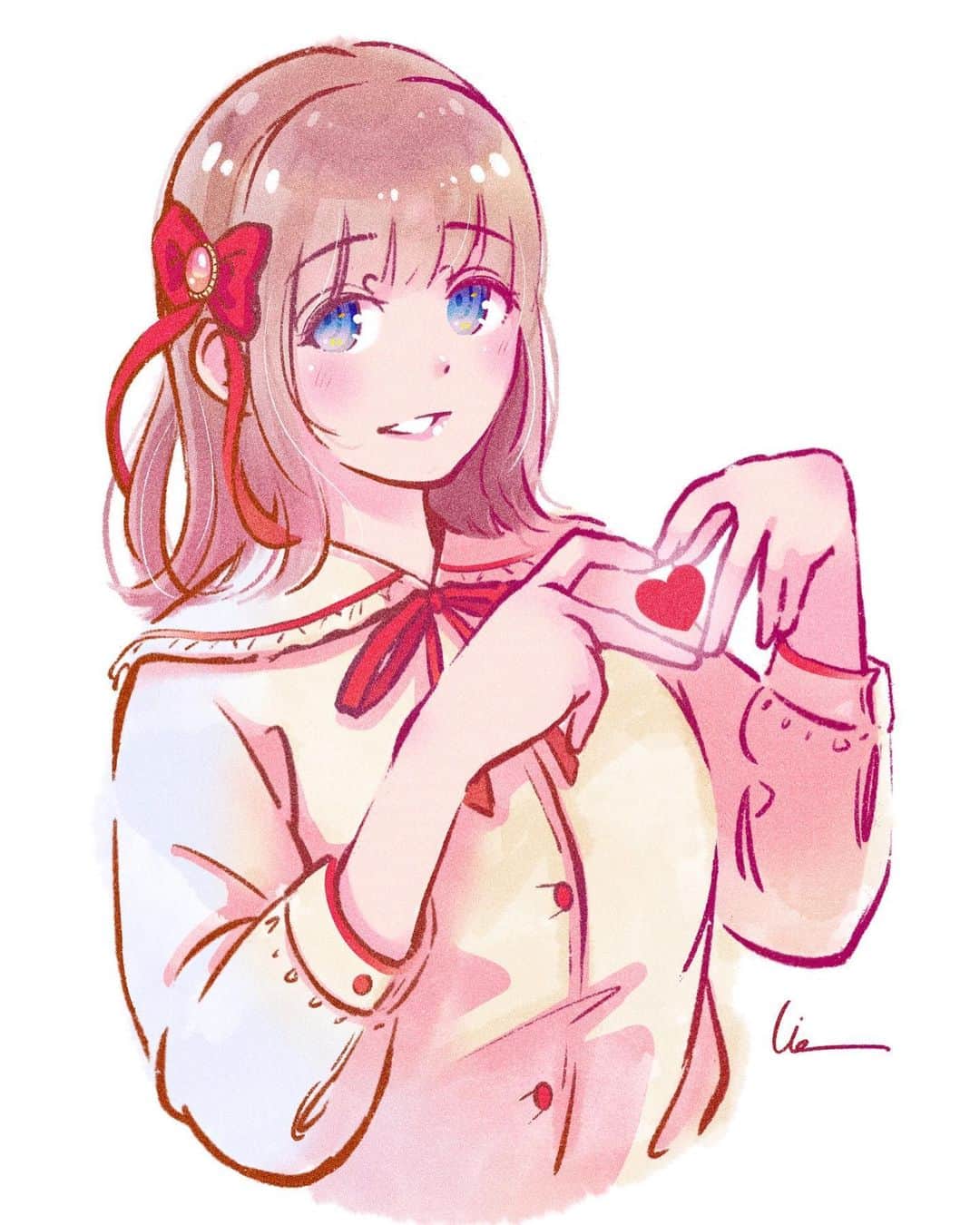 西原さつき（さつきぽん）のインスタグラム：「* ⁡ 乙女塾の交流会の時に、イラスト担当のLIEちゃんに似顔絵描いてもらえました🤍✨ 嬉しい🥰 最近はリボンにハマっている私です🎀 ⁡ このイラストは4月のもので、また今月も描いてもらえました！またアップします🎨  #乙女塾  #乙女塾交流会  @liely_life」