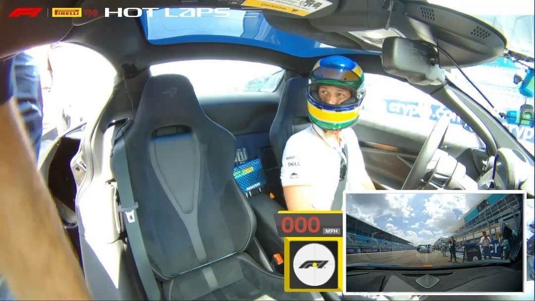 バッバ・ワトソンのインスタグラム：「Footage inside the car of my hot lap @mclaren @f1mia @f1  #175mph  #aboutpeedmypants」