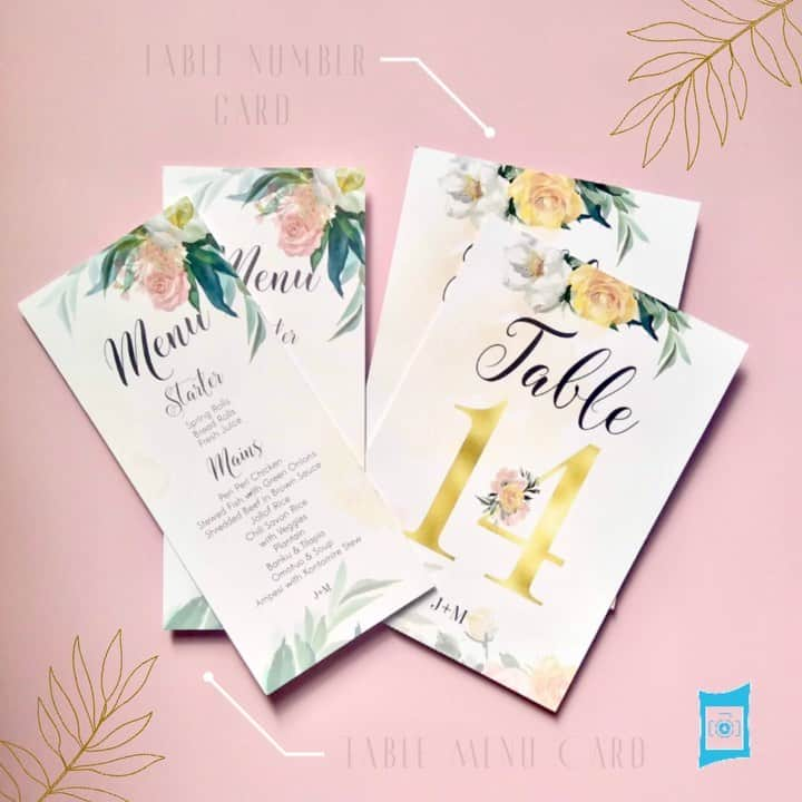 Ŝ Ŋ Ą Ƥ☻Ƥ Ą Ŋ Ĕ Ĺ?Ğ Ƕ SMMのインスタグラム：「. 💐Floral and gold wedding stationery for your special day.🎨 . . . . @snappanelgh  . . . . . .  #weddingstationery #weddingcard #weddinginvitations #weddingsigns #weddinginvitation #weddinginvites #weddingideas #ghanabride #tablenumbers #weddingplanning #invitations #ghanaweddings #stationery #invitationghana #weddinginvite #engaged #weddingdetails #weddingday #savethedate #weddings #custominvitations #invitationdesign #menucard #weddingdesigns#ghanaweddingplanner #calligraphy #weddingcard  #ghana #weloveghanaweddings」