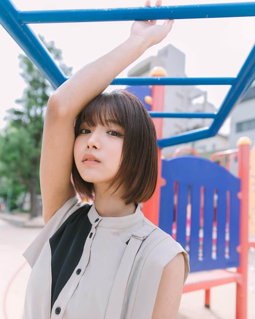 山本ゆうかさんのインスタグラム写真 - (山本ゆうかInstagram)「.  うんてい。今やったら腕の筋切れそう。  .  .  #ポートレート  #ポートレートモデル #関西サロモ #ショートボブ #unitedtokyo #ユナイテッドトウキョウ #united  #ベージュコーデ」5月9日 18時06分 - yuukarin.yama