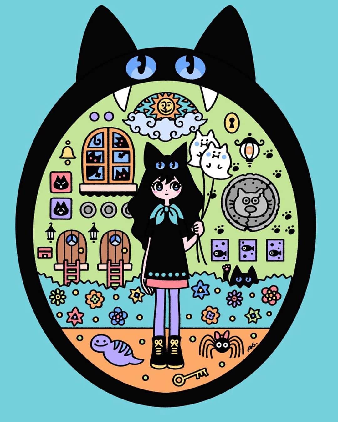 北極まぐのインスタグラム：「ニャンヌ〜ン／Meow-noon  ▶︎▶︎▶︎  【グループ展のおしらせ】 カフェギャラリーきのね店外展示企画 『月会』 ▶︎2022.5.11-5.15 ▶︎12:00-18:00（LastDay 17:00） ▶︎大阪江坂FACTO Gallery 17名の作家さんが参加される豪華な展示会です！ 私はネコ型アクリルプリントを2点展示します。アクキーもあるよ。是非遊びに来てください🌝  ▶︎▶︎▶︎  Group Exhibition Exhibition outside of Cafe Gallery Kinone 『月会』（Tsuki kai） ▶︎2022.5.11-5.15 ▶︎12:00-18:00（LastDay 17:00) Osaka Esaka FACTO Gallery 17 artists will participate in this gorgeous exhibition! I will be exhibiting two cat-shaped acrylic prints. There will also be acqueyes. Please come and visit me 🌝.  #illustration #artwork」
