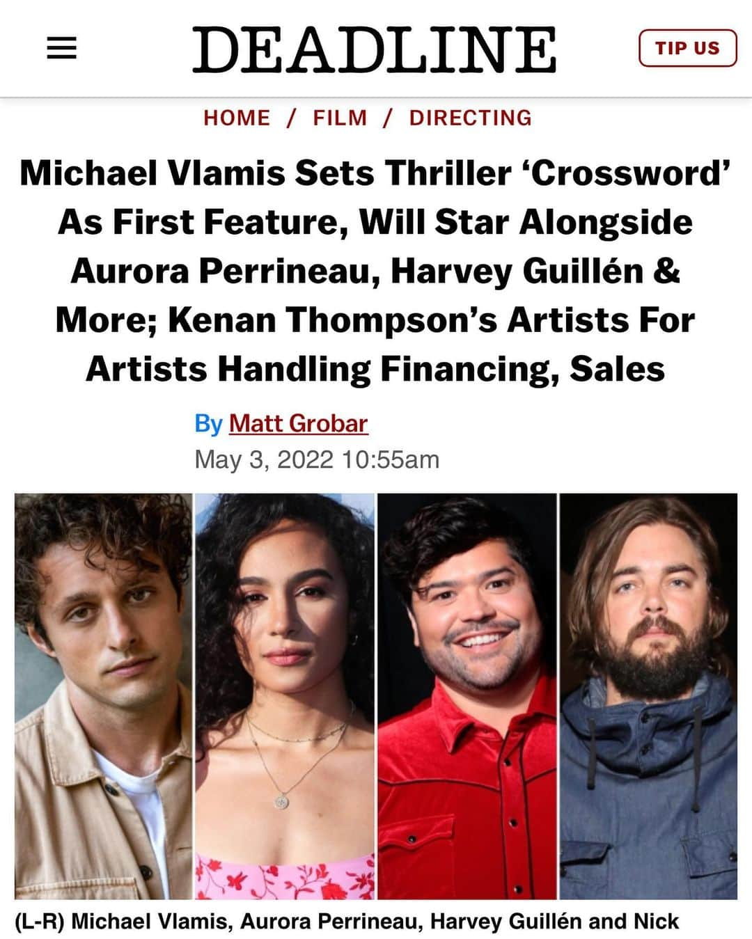 マイケル・トレヴィーノのインスタグラム：「Proud of everyone that has been a part of this project. I’m lucky & grateful to have joined this talented group of people to bring this story to life. Thank you @michaelvlamis for the opportunity to learn and grow as a producer.   None of this would be possible without the support of my long time friend @johnnyryanjr & the “Artists for Artists” team.   You came through in a big way! stay tuned  . . . slide 4 is us looking at playback I promise」